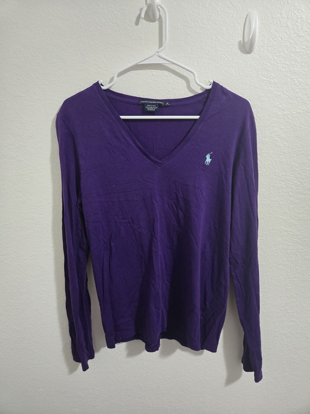 Ralph Lauren Sports | Purple V-Neck Long-Sleeve Top